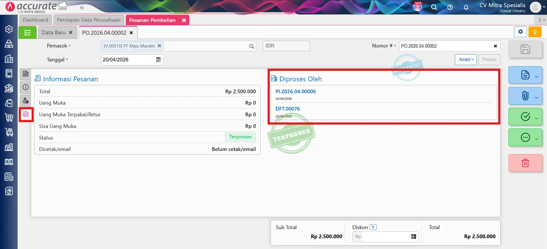 mengatasi error barang diproses lebih dari satu kali