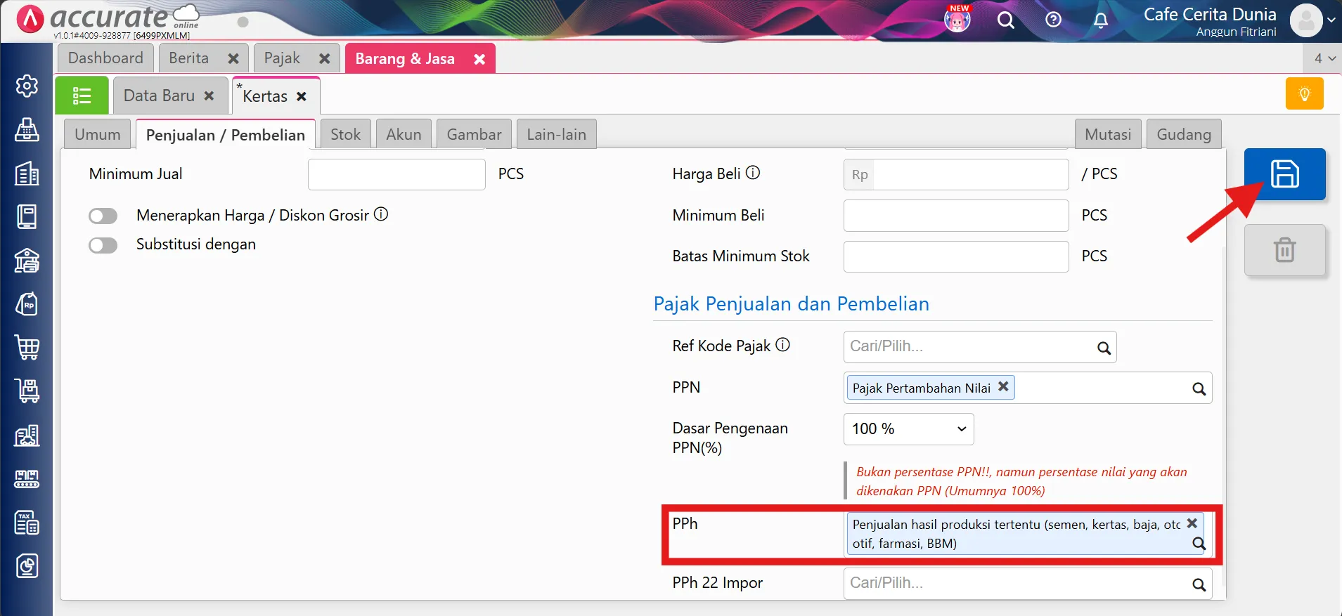 mengatur PPh 22 penjualan