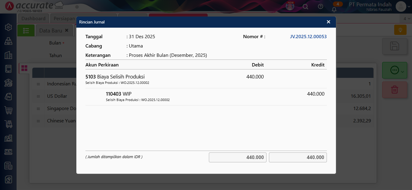 laporan HPP produksi