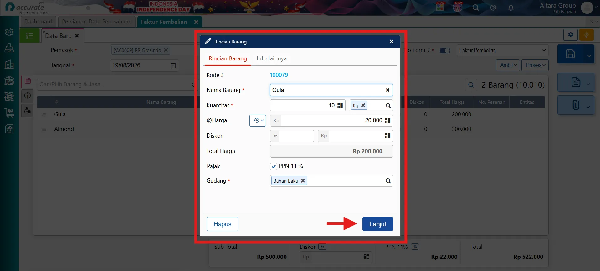 membuat faktur pembelian
