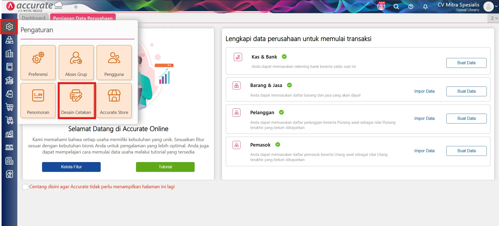 uang muka pada faktur penjualan