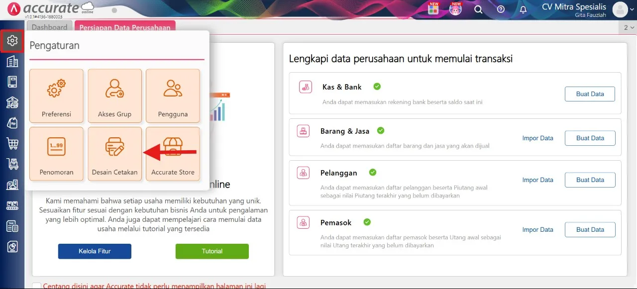 menampilkan pajak lebih bayar