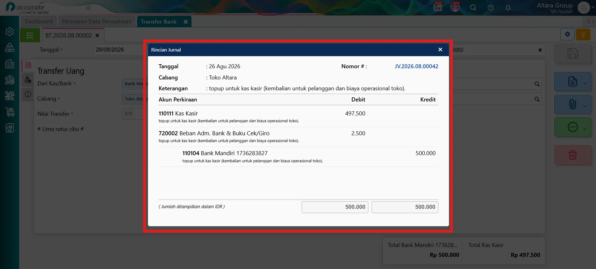 transfer antar rekening