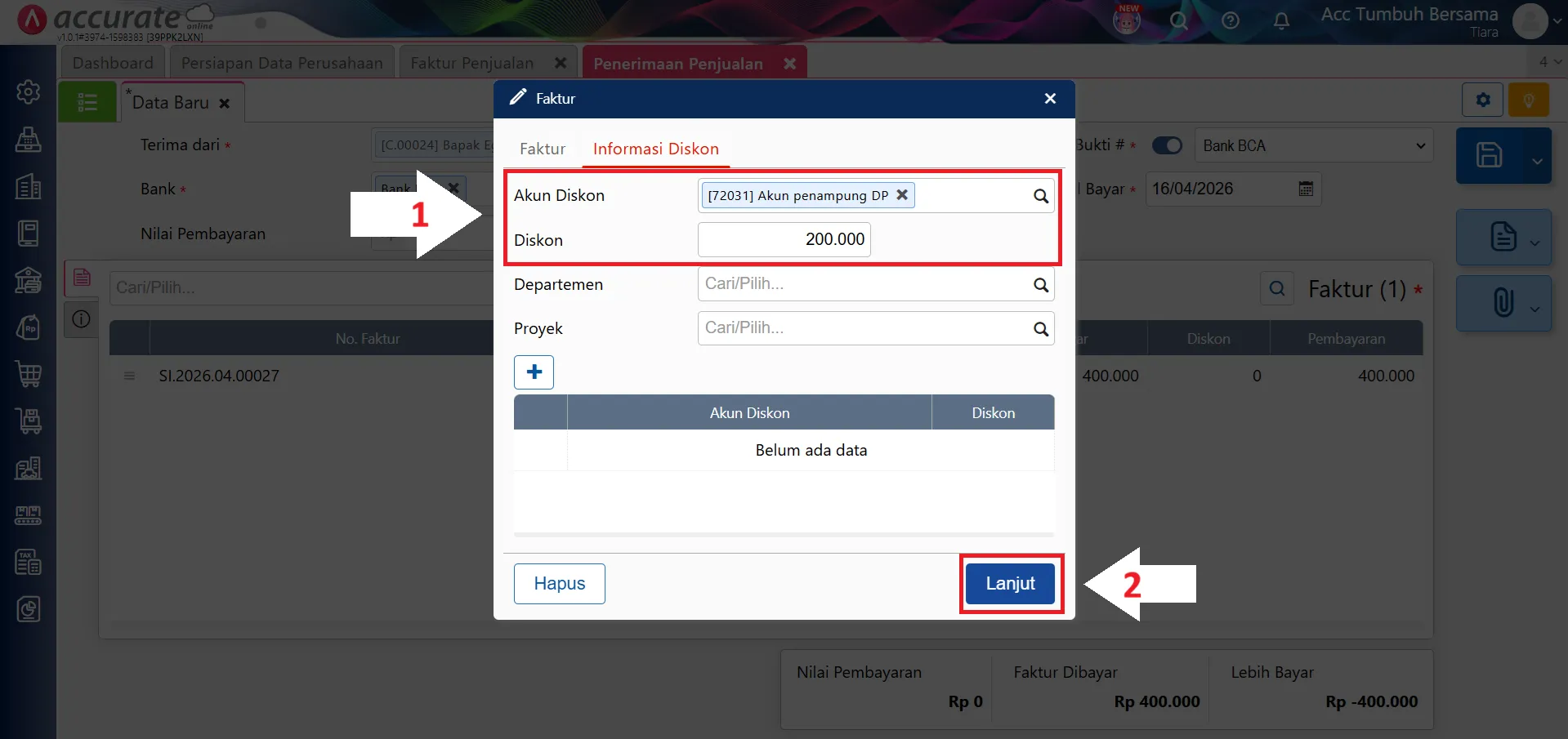 Pembayaran dengan Barang & Tunai
